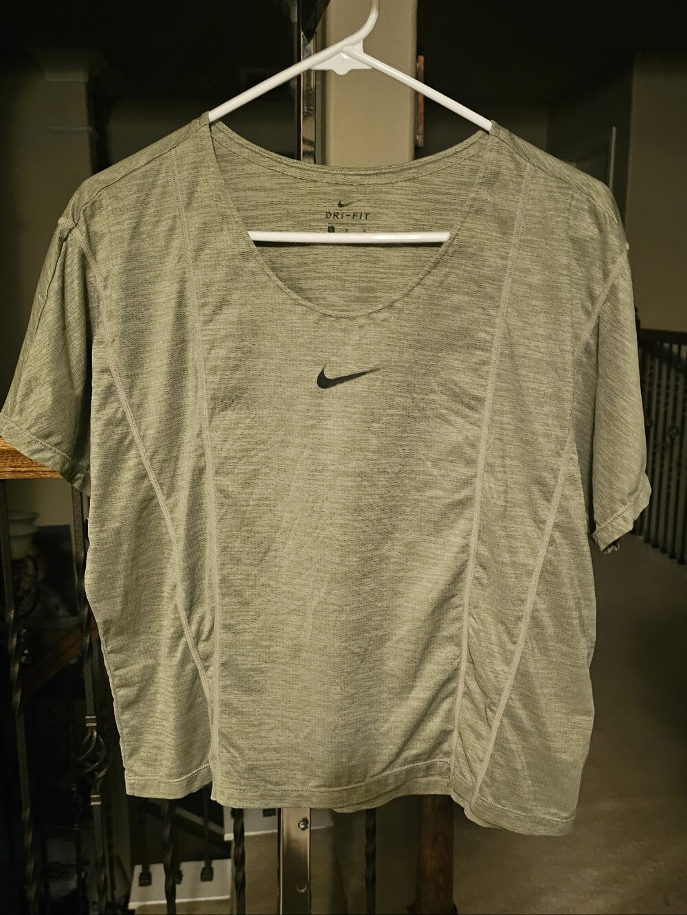 Nike Women’s Light Sage Green Dri-FIT Short Sleeve Top